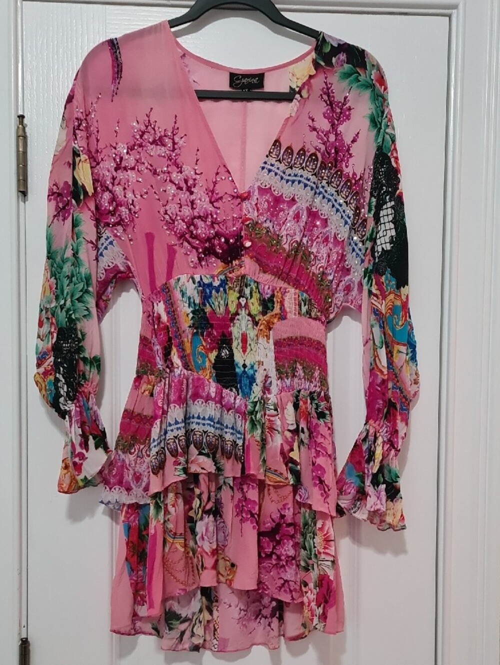 Czarina - Viscose Silk Floral Tiered Dress